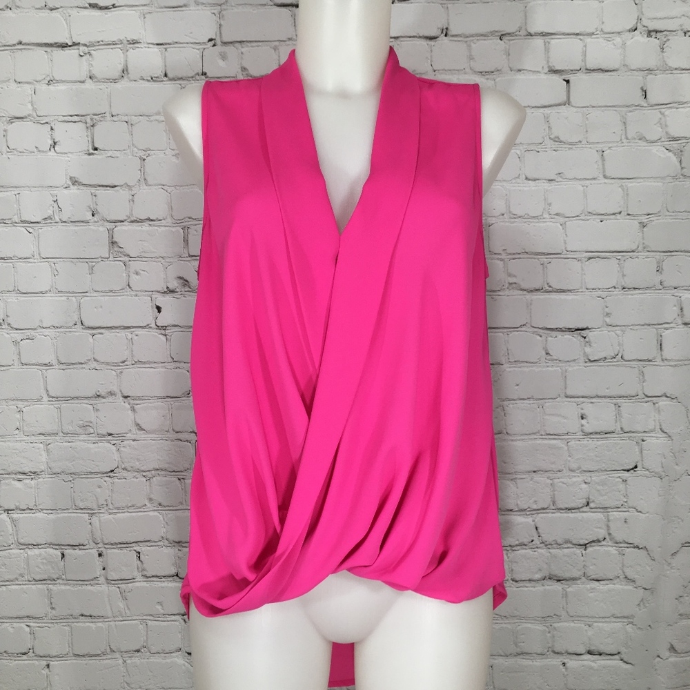 Hot Pink Drape Sleeveless Top